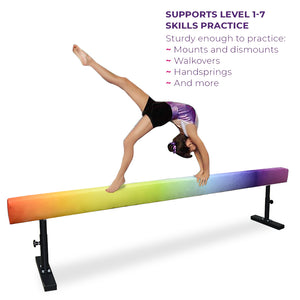 6FT/8FT Adjustable Gymnastics Beam, Multi-Function Height Gymnastics Training Balance Beam with Legs